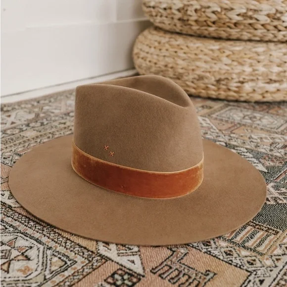 Lack Of Color Benson Tri Hat Brown Lack of Color - Benson Tri Wool Fedora Hat - Brown – Mint Market main image 2